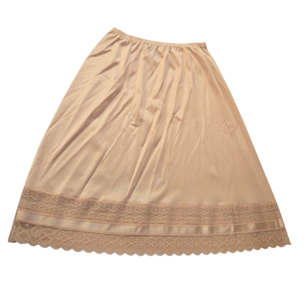 Vintage Vanity Fair Half Slip Antron Nylon III Double Lace Trim